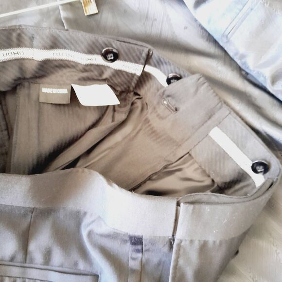 Wedding Tux FELLINI 2 Pc Two Buttons Jacket/Pants Wool Black Sz:44R/… - Picture 12 of 14